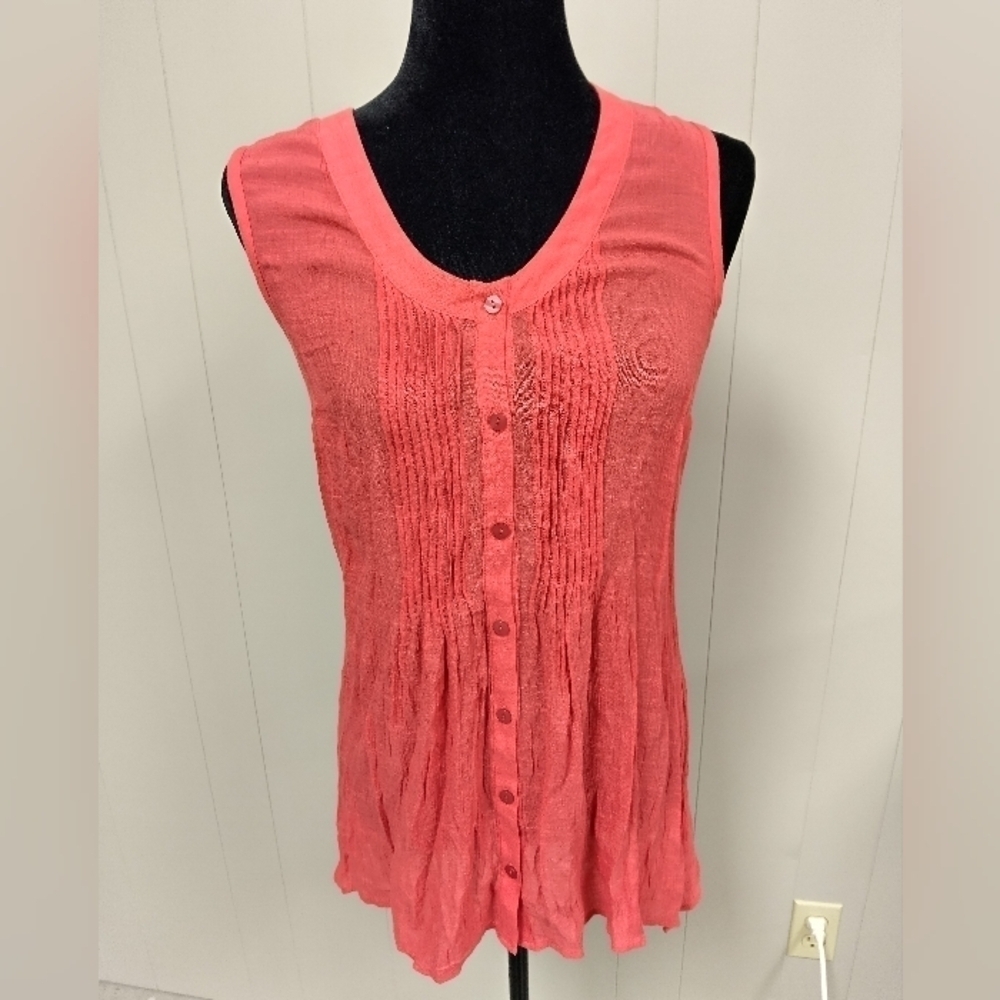 Women's FYLO London Sleeveless Coral Tunic Top Size Medium
